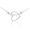 14K White Gold Heart & Arrow Diamond Necklace