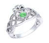 White Gold Claddagh Knot Engagement Ring