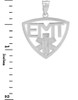 Polished White Gold EMT Emergency Medical Technician Pendant Necklace