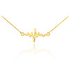 14K Gold Heartbeat Necklace