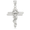 Sterling Silver Contemporary Crucifix Cross Pendant Necklace