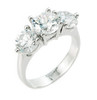 10k White Gold 3 Stone CZ Engagement Wedding Ring