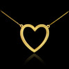 14K Polished Gold Open Heart Necklace