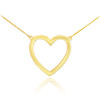 14K Polished Gold Open Heart Necklace