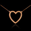 14K Polished Rose Gold Open Heart Necklace