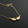 14K Diamond Pave Studded Gold Wings Necklace (0.50ctw)