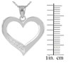 Sterling Silver Open Heart CZ Pendant Necklace
