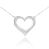 Sterling Silver Open Heart CZ Necklace