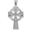 White Gold Celtic Cross Diamond Pendant