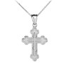Sterling Silver Eastern Orthodox Cross Charm Pendant Necklace