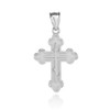 Sterling Silver Eastern Orthodox Cross Charm Pendant Necklace