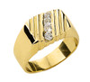 Yellow Gold Men's Diamond Channel Ring