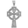 Solid White Gold Celtic Trinity Cross Diamond Pendant