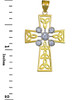 Gold Celtic Cross Trinity Knot Diamond Pendant