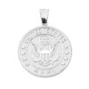 Sterling Silver US Army  Coin Pendant Necklace