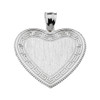 Greek Key Silver Engravable Heart Pendant