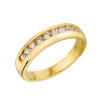 Yellow Gold Unisex Diamond Anniversary Wedding Band