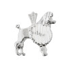 Whtie Gold Diamond Cut Poodle Charm Pendant