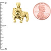 Solid Yellow Gold Bulldog Pendant Necklace