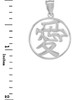 Polished Sterling Silver Chinese Love Symbol Open Medallion Pendant Necklace