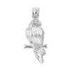 Sterling Silver Diamond Cut Parakeet Pendant