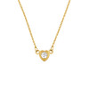 14K Gold CZ Dainty Heart Necklace