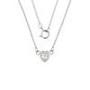 14K White Gold Diamond Dainty Heart Necklace