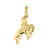 Yellow Gold Cowboy Horse Charm Pendant