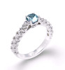 14k Aquamarine Diamond Engagement Ring