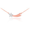 14K Rose Gold Diamond Studded Shooting Star Necklace