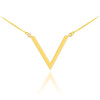 14K Polished Gold V Necklace