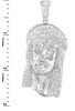 Iced-Out Sterling Silver Jesus Face Men's CZ Pendant