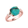 Rose Gold Ladies Turquoise Gemstone Ring