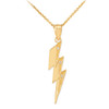 Gold Thunderbolt Pendant Necklace with Diamonds