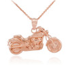 Rose Gold Motorcycle Pendant Necklace