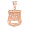 Rose Gold Police Badge Charm Pendant Necklace