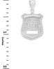 Sterling Silver Police Badge Charm Pendant Necklace