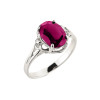 10k White Gold Ladies Ruby Gemstone Ring