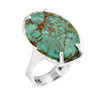 Sterling Silver Prong Set Large Turquoise Gemstone Ring