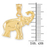 Gold Elephant Charm Pendant Necklace