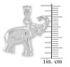 White Gold Elephant Charm Pendant Necklace