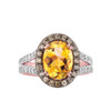 14k Rose Gold Citrine and Diamond Engagement Ring