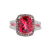 14k Rose Gold Pink Topaz and Diamond Engagement Ring