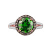 14k Rose Gold Diamond Engagement Ring with (LCE) Emerald