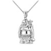 3D Sterling Silver Laughing Buddha Pendant Necklace