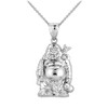 Silver Laughing Buddha Pendant Necklace