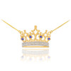 14k Gold Sapphire Crown Necklace with Diamonds