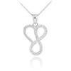 14k White Gold Infinity Heart Pendant Necklace with Diamonds