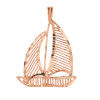 Rose Gold Sailing Boat Diamond Cut Pendant