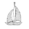 Sterling Silver Sailing Boat Diamond Cut Pendant